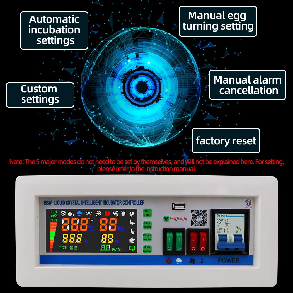 XM-18SW Egg Incubator Controller Thermostat Hygrostat Control Temperature and Humidity Controller App System