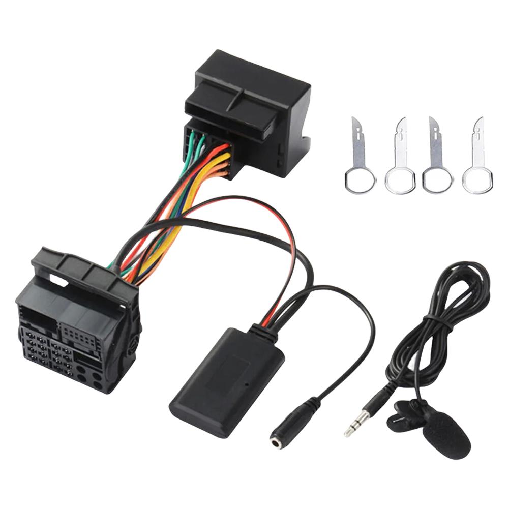 

Автомобильный Bluetooth-модуль, стерео MP3-музыкальный адаптер, микрофон, громкая связь, аудиокабель Aux-In, адаптер жгута проводов для Ford Focus MK2 2004-2011 чёрный