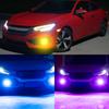 2PCS 27 LED Car Fog Lights H8/H11 RGB Fog Light Bulbs with Remote Control Colorful 360° Beam Angle 4 Modes Front Fog Light Bulbs