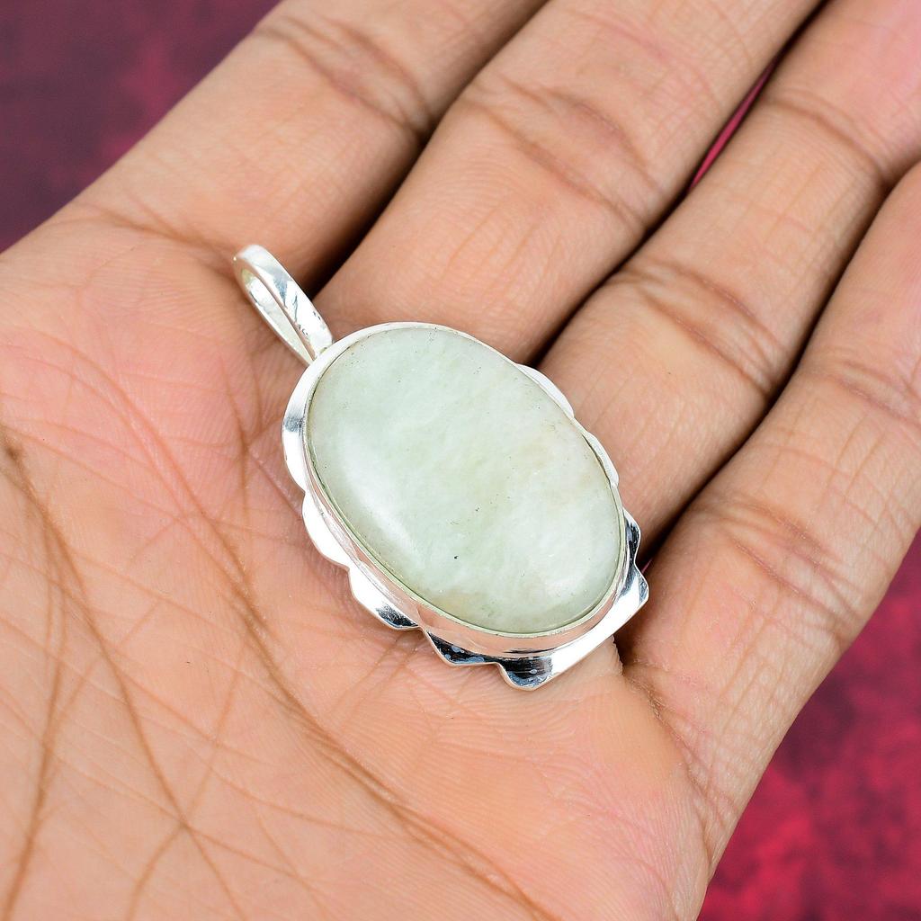 Aquamarine 925 Solid Sterling Silver Pendant, Handmade Gemstone Pendant Jewelry, Gifts For Wife Brand New Pendant