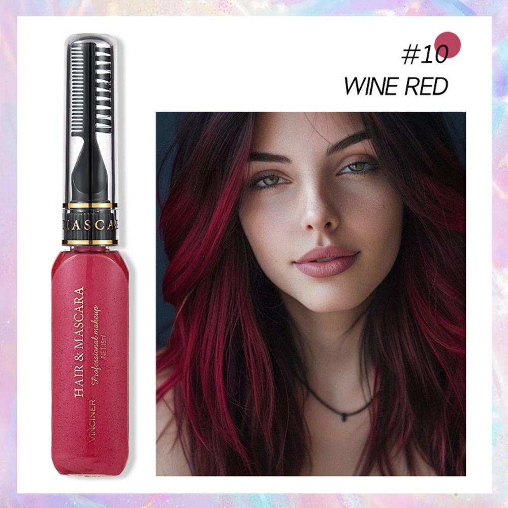 Hair Pen Disposable Temporary Dye Partial Dye DIY Hair Chalk Gray Hair Root Cover Festival Cosplay Ring Multifunctional Eyebrow 1 pcs Wine Red