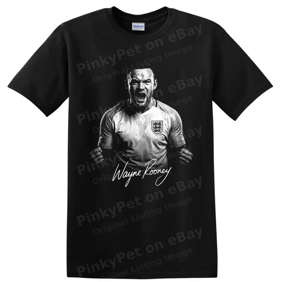 Wayne Rooney Fußball T-Shirt Englischer Fußballspieler Porträt Grafik Fan T-Shirt