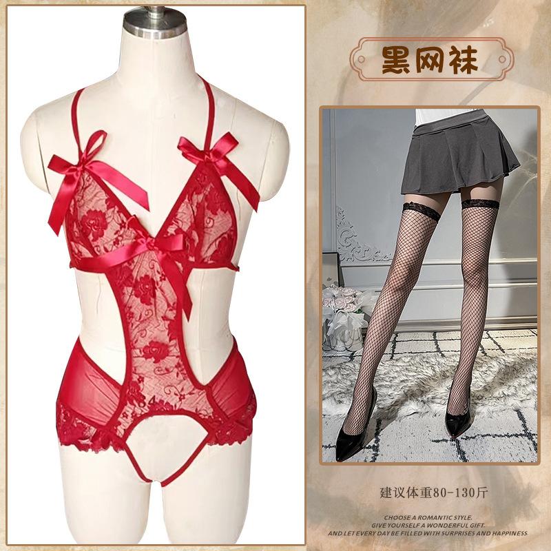 Sex underwear pure desire purple lace onesie sexy open crotch free temptation sex uniform