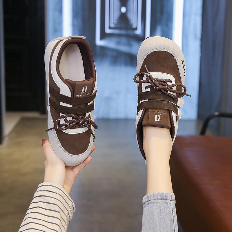Versatile sports and leisure Mary Jane single shoes 2025 autumn flat-bottomed breathable new soft-soled Velcro German training shoes women