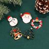 Bell Christmas Brooch Snow Man Dripping Oil Lapel Pin Personality Santa Claus Enamel Pins  Women