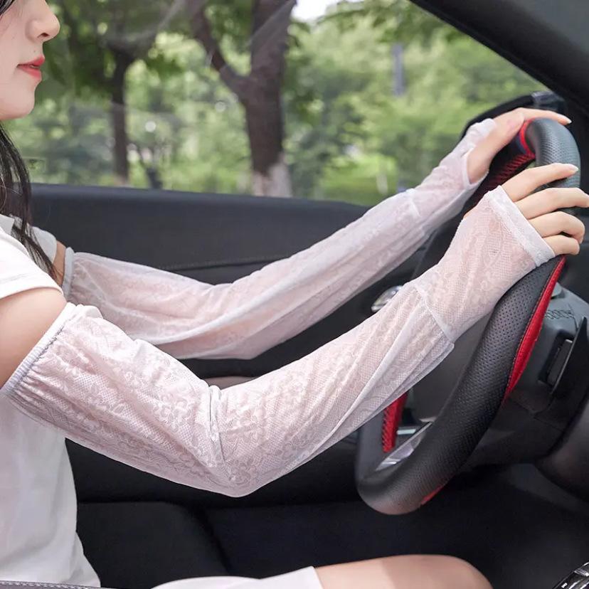 

Кружевные солнцезащитные ледяные рукава, Женские, Летние, Защита от УФ-лучей, Тонкий дизайн, Для велоспорта на открытом воздухе, Свободные рукава, Рукава из ледяного шелка, Дышащие one size fits all серый