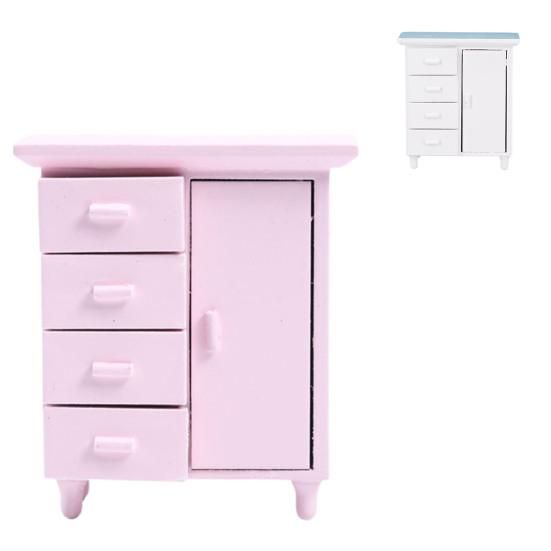 Dollhouse Cabinet Multiple Compartments Decoration Interesting Miniature Mini Drawer Model for