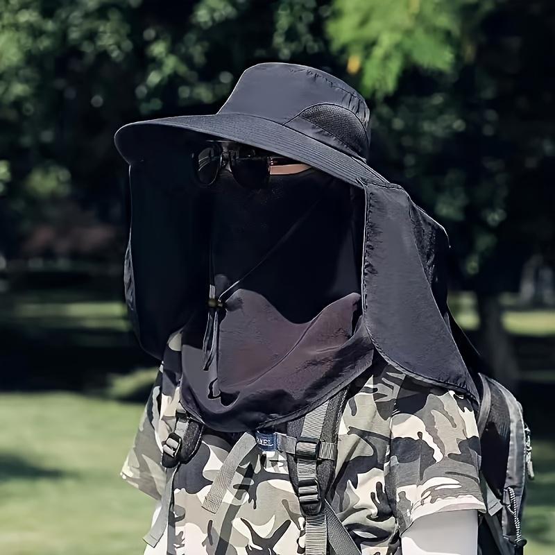 Outdoor Sun Hat Breathable Anti-UV Neck Protection Face Cover Fishing Cap Wide Brim Removable Sunshade Hiking Camping Hat