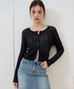 Bibyseob See-Through Crop Cardigan Black [T52]