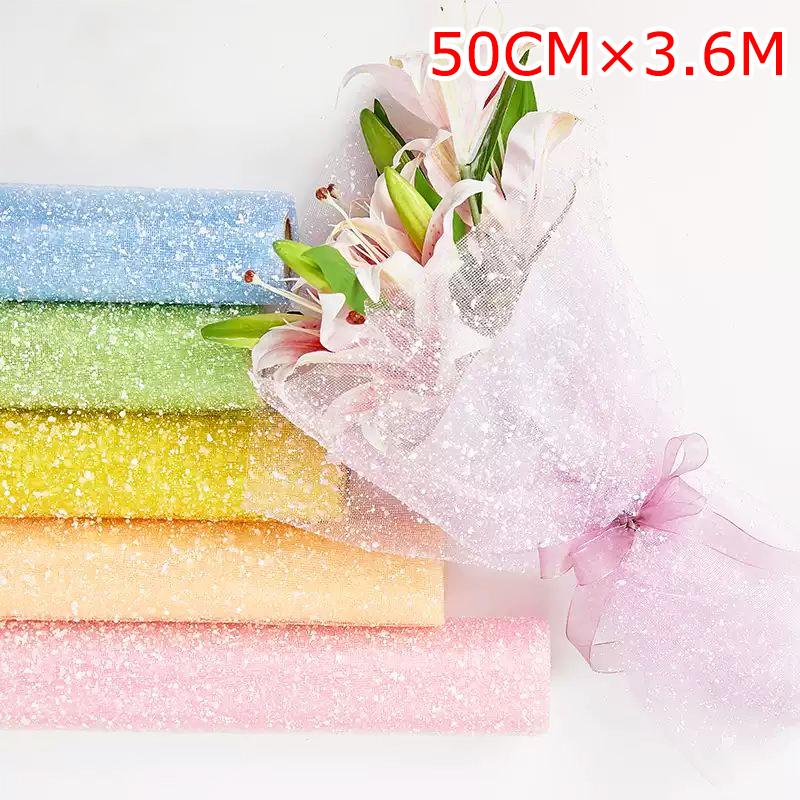 1 Piece of Decorative Holiday Packaging Flower Shop Gift Snow Dot Bag Flower Mesh Christmas DIY Handmade Romantic