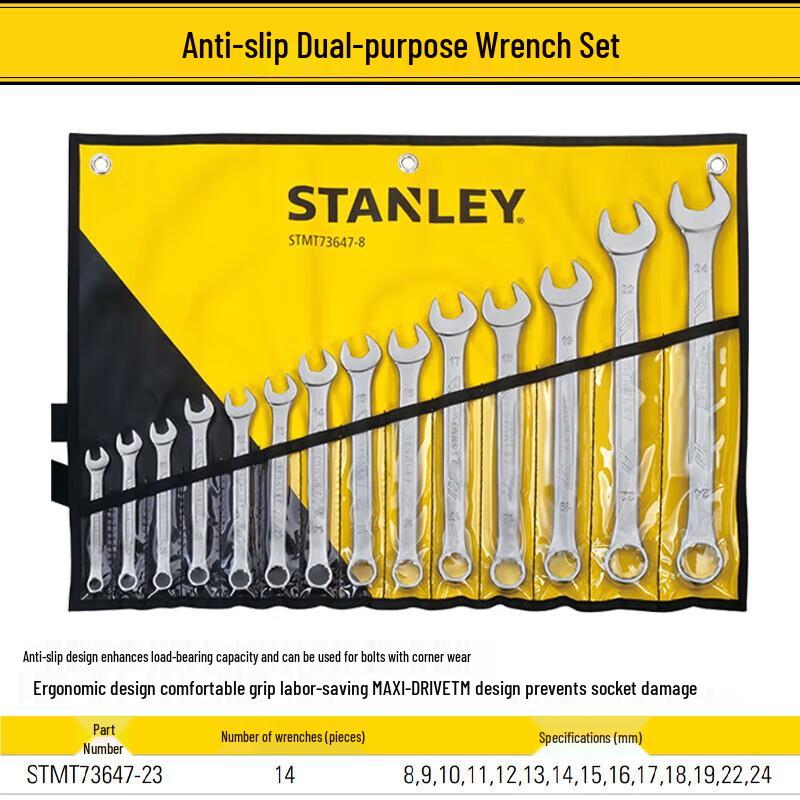 Stanley 14-Piece Metric Open-End Wrench Set
