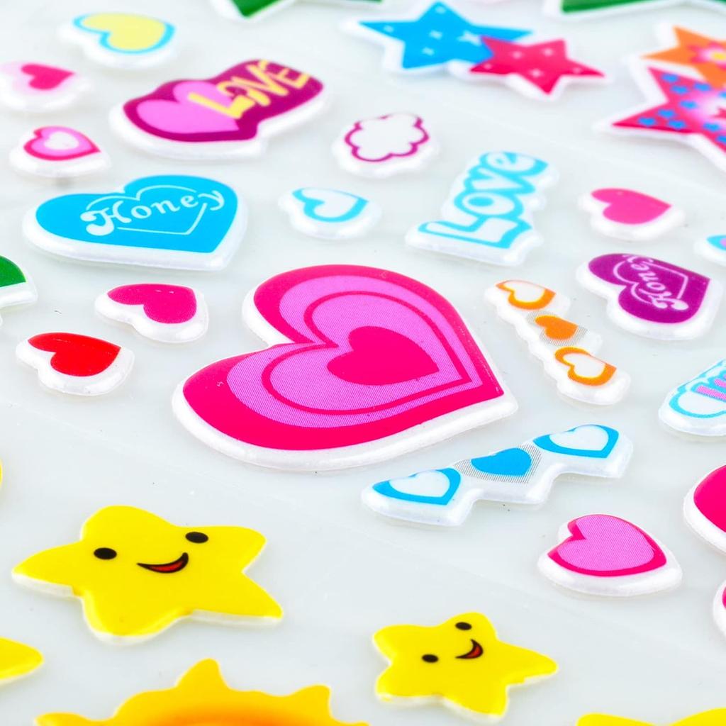3D Stickers for Kids & Toddlers, 920+ 3D Puffy Stickers 36 Different Sheets Including Animals, Letters, Numbers, Dinosaurs, Cars and More for Boys,