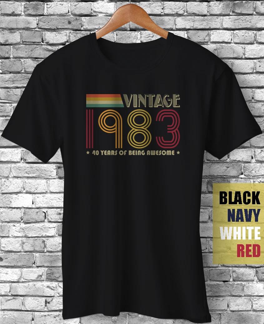 Vintage 1983 40 Years Of Being Awesome Retro Funny Birthday Gift Unisex T-Shirt XXXL