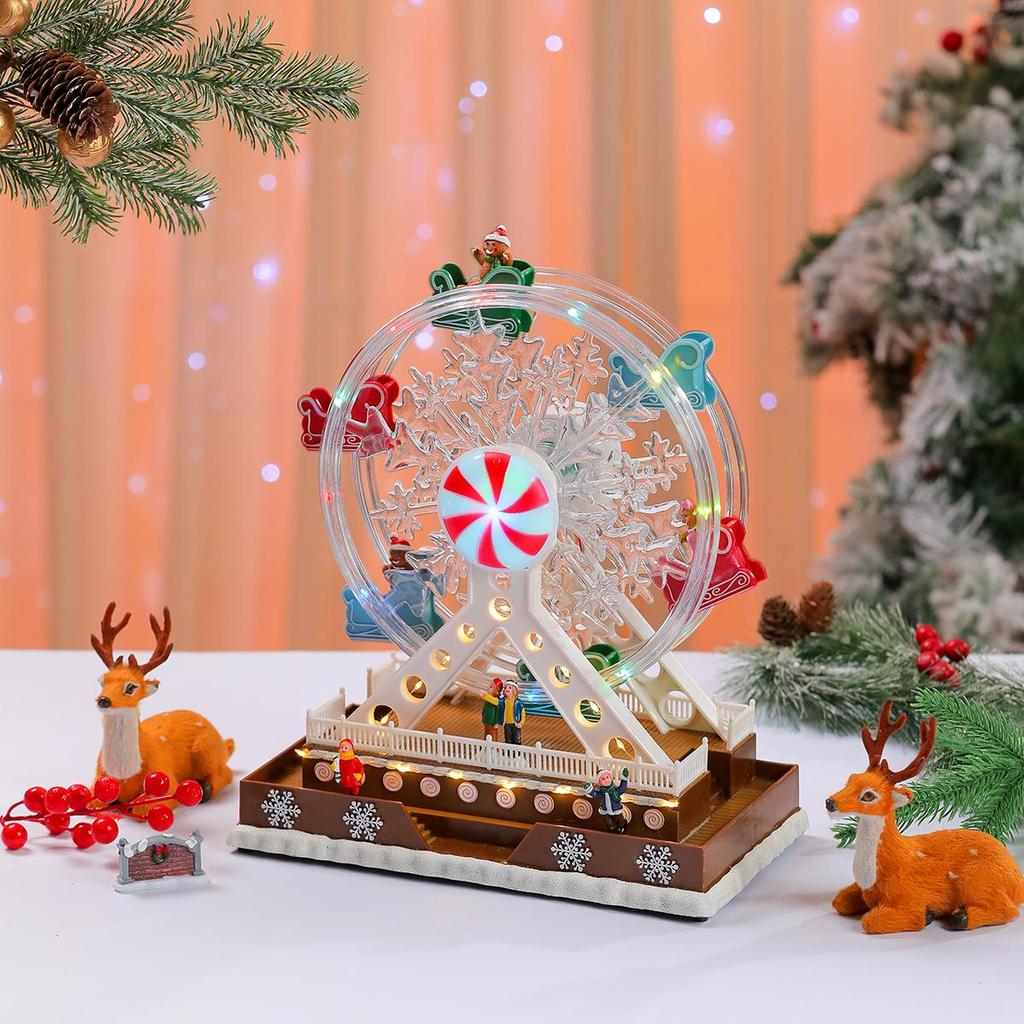 Rotating Luminous Ferris Wheel Music Box - Creative Christmas Home Decoration Gift
