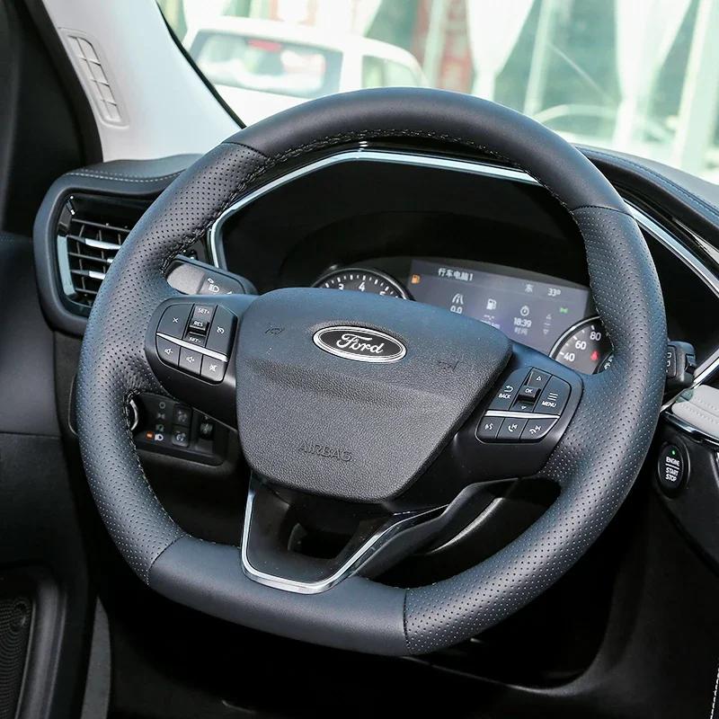 Autosticker Ford Auto Stuurwiel Embleem Cover Stickers Interieur Decoratie Accessoires Voor Ford Focus Mk2 Mk3 Fiesta Ranger M