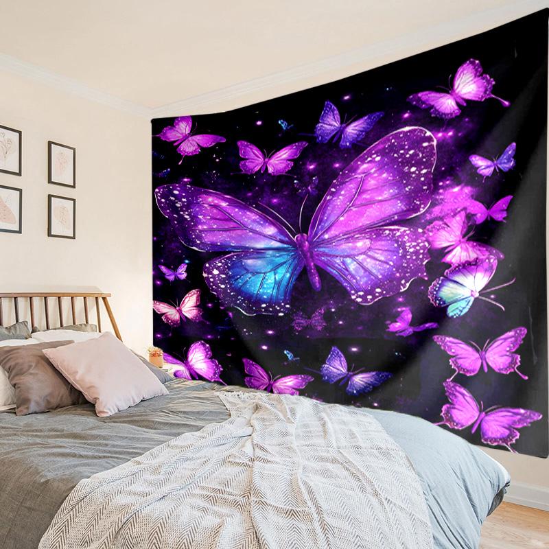 Purple Butterfly Dreams Tapestry, Unique Design Tapestry, Wall Decor for Bedroom,Livingroom, Playroom,Heartwarming Fan Holiday Gifts