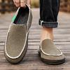 Men’s Outdoor Canvas Shoes Moccasins Driving Shoes Comfort Grey Casual Plus Size  Slip On Wide Head Shoes for Farther