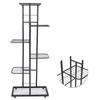 6 Etagen Blumen Pflanzen Töpfe Ständer Pflanzgefäß Ausstellungsregal für Innen Außen Gartendekoration Dunkelgrau