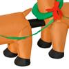Inflatable Santa Claus with Sleigh and 2 Reindeer, Waterproof Polyester Fabric Christmas Decorations with LED Lights 240x57x112cm