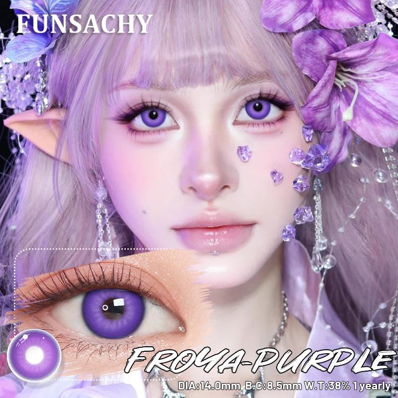 FUNSACHY 1 Pair FROYA Colored Contact Lenses Anime Cosplay 14.0mm Softlens Halloween Makeup Party Eye Contacts Yearly Cosmetics