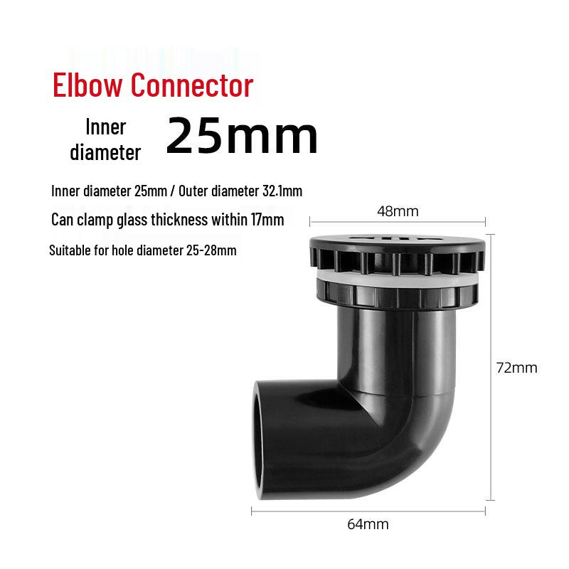 UPVC Fish Tank Plumbing Fittings: Hard Water Pipe Connector & Elbow Tee (Black)