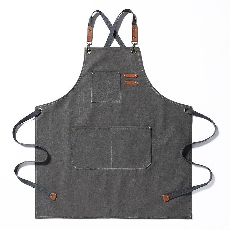 Thick canvas apron for nail salons, barbecue restaurants, home catering, kitchen work uniforms