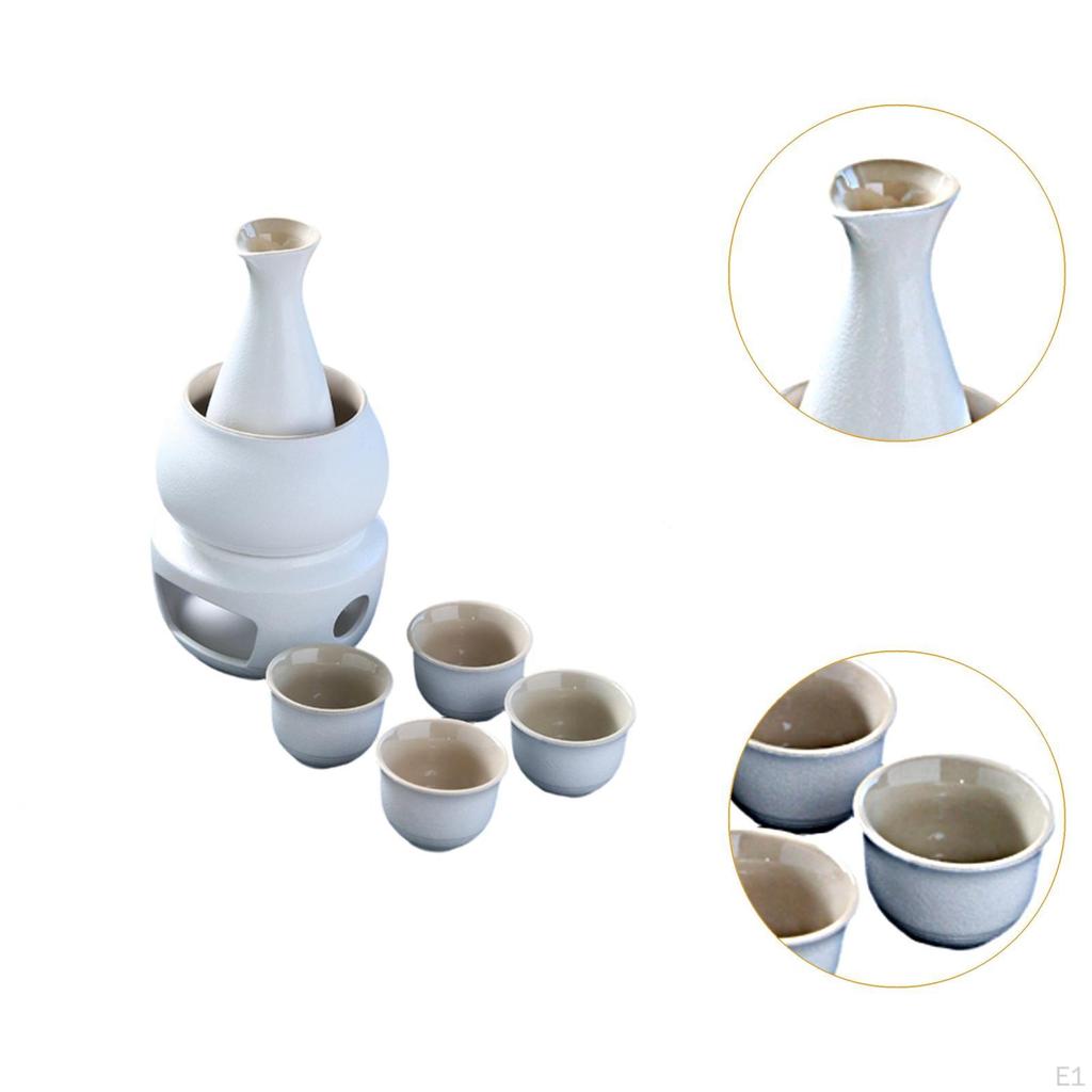 Ceramic Sake Set Cups with Warmer, Porcelain, Practical, Traditional, Drinkware, Creative,