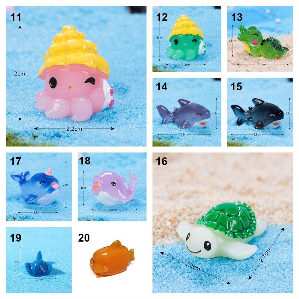 DIY Cartoon Fish Statue Resin Mini Sealife Models Gift Miniature Marine Animal Figurines