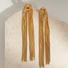 2025 Knotted Long Tassel Chain Earrings for Women Female Exaggerate Metal Handmade Earrings Luxury Wedding Daily Jewelry Gifts