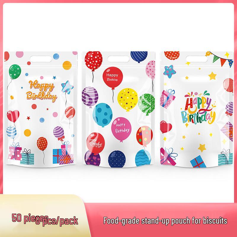 Festive Happy Birthday Party Gift Bags: Snack, Cookie, Candy Bags