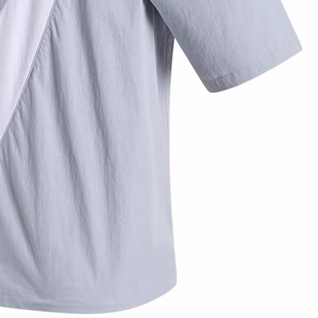 Nike Oversized Large Logo Button-Down Short Sleeve Shirt Men Tops Wolf-Grey FN3250-012