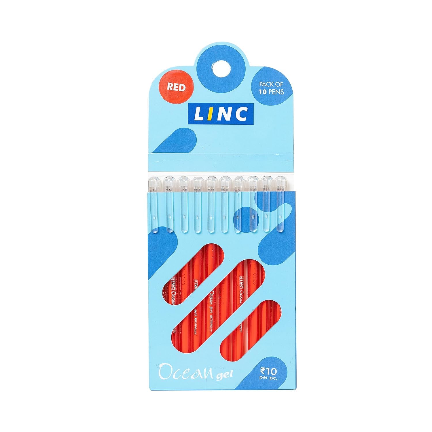 

Linc Ocean Classic 0.55mm Red Ink Gel Pen | Smooth Writing for Office, School & Home | Pack of 1 x 10pcs