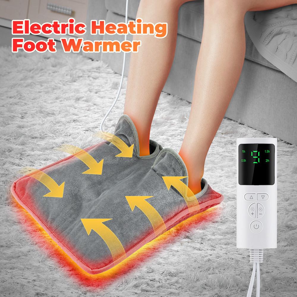 Household Electric Foot Heating Pad Soft Plush Thermal Blanket Foot Warming Mat Home Office Bedroom Feet Warmer