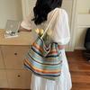 Summer Straw Woven Large Capacity Shoulder Bags  Sale Beach Commuting Sweet Handbag 2026  Colorful Stripes Ladies Bags