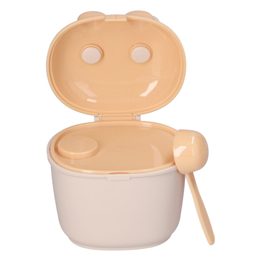 Cutie Portabilă pentru Lapte Praf pentru Bebeluși în Formă de Urechi de Iepuraș, Depozitare Alimente Gustări, Cutie PP Sigilată cu Linguriță, Galben