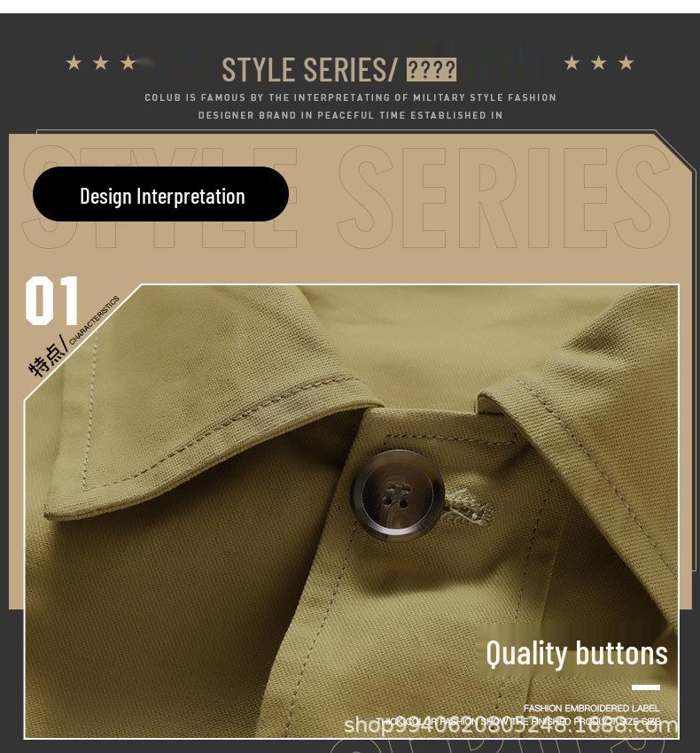 2022 Men's Casual Cotton Jacket - Zipper Stand Collar, Spring/Autumn