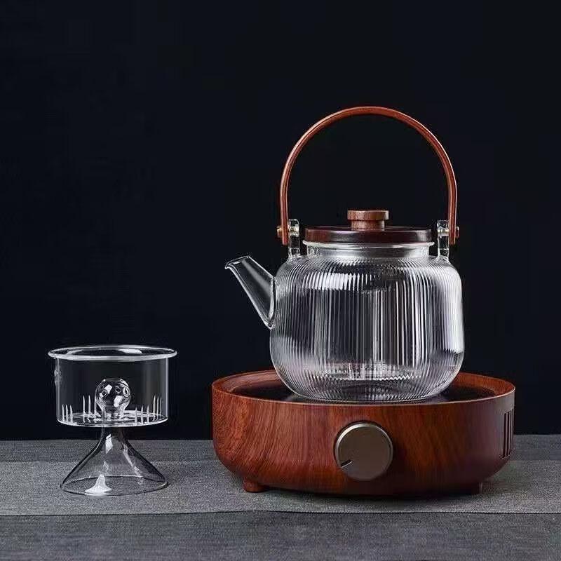 Shangqi Glass Teapot with Walnut Wood Handle