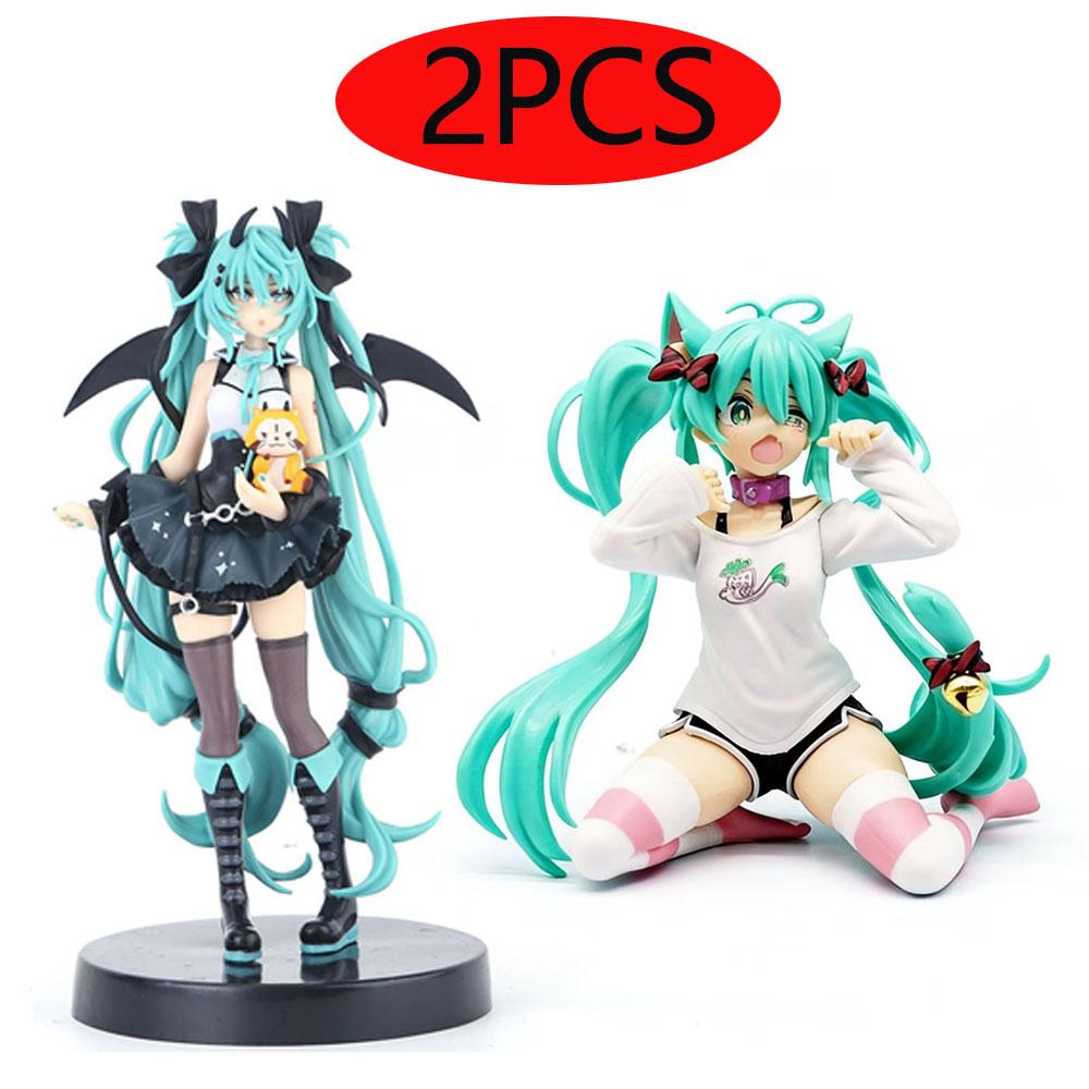 Hatsune Miki Anime Character Kawaii Pvc Model Standing and Sitting Doll Action Doll Collection Decorations Christmas Toys Gifts