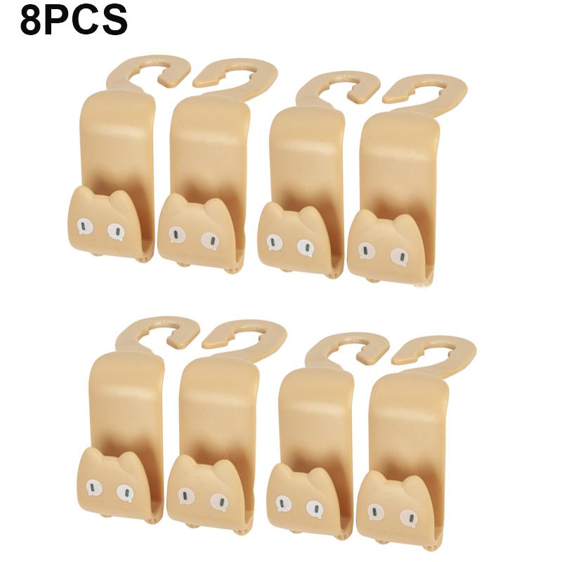 8PC Car Back Cute Small Hook Multi-Functional Car Seat Back Headrest Hook Vehicle Seat Organizer Holder Car Accessories Interior