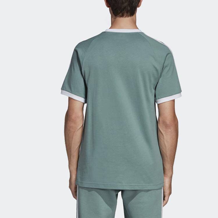 Adidas Originals Trefoil Logo Sport Crew Neck Short Sleeve T-Shirt Retro 1976 Cotton T-Shirt Men Tops Mint-Green DV1566
