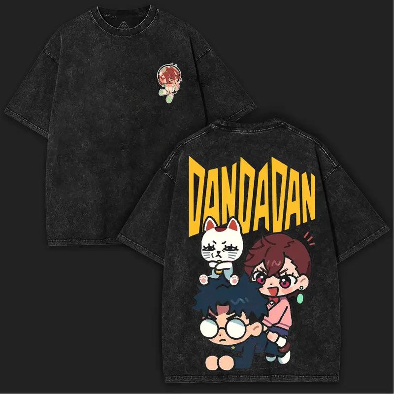 

Hot Anime Dandadan Ayase Momo Ken Takakura Print T-shirt Men Women Clothing Cotton Tshirt Retro Washed T Shirt Male Manga Tops XXL чорний