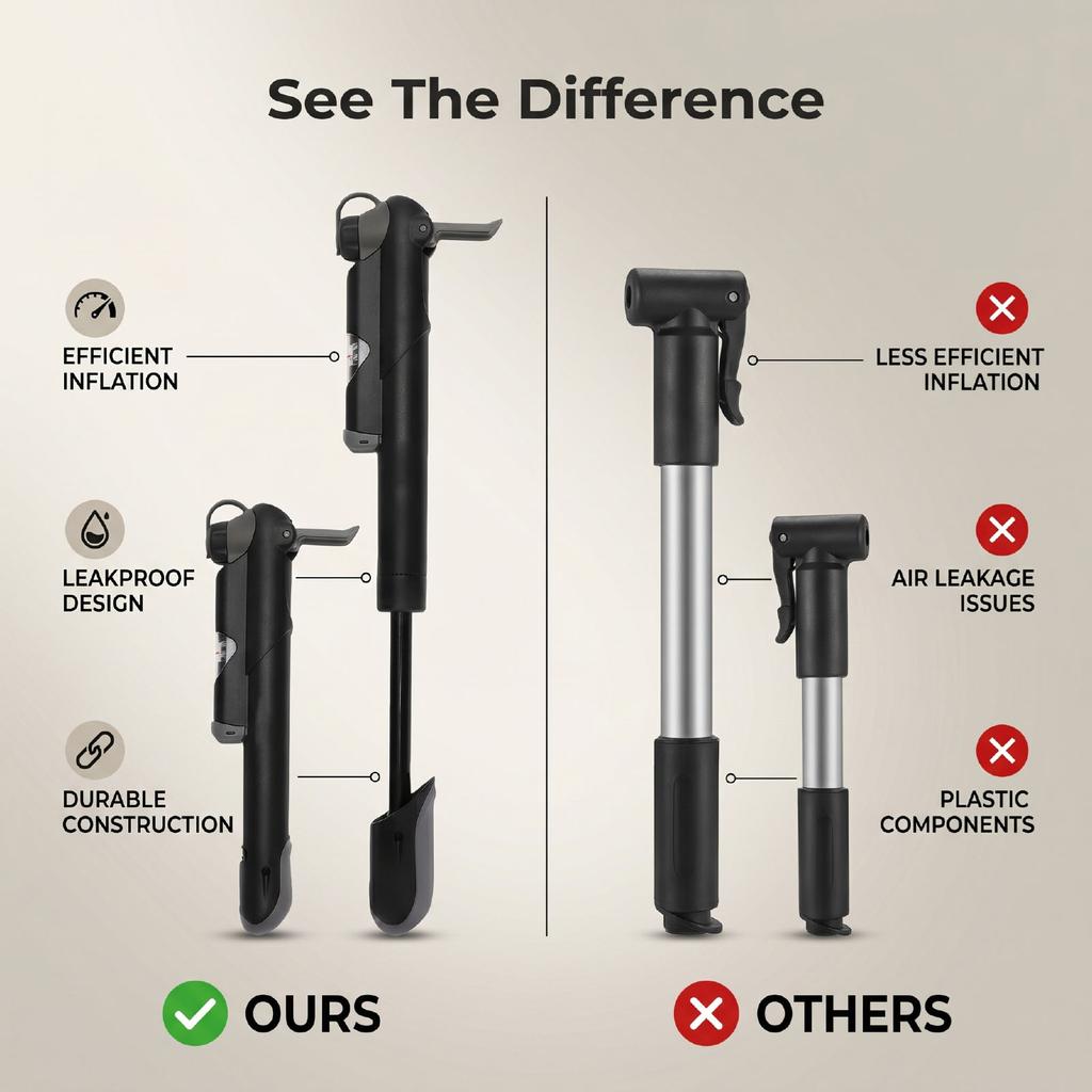 Mini Bike Pump for US FR Valve 100PSI Portable Frame Mounted Bike Hand Air Pump Tire Inflator for Mountain Road Bikes