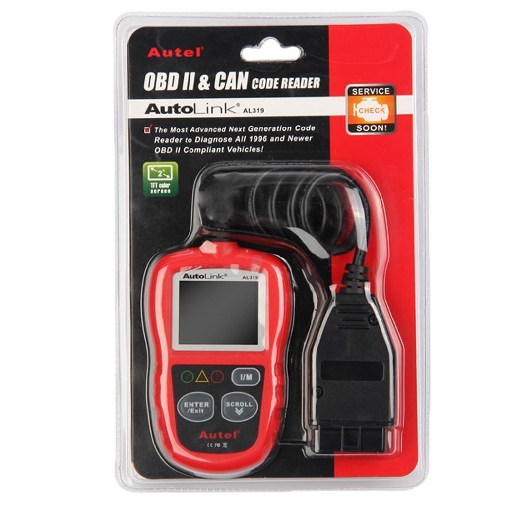 Autel AL319 סורק אבחון מיני OBD2 לאבחון קודי OBD2 עם מסך LCD Dinesh תואם למערכות OBDII לרכבים מיובאים