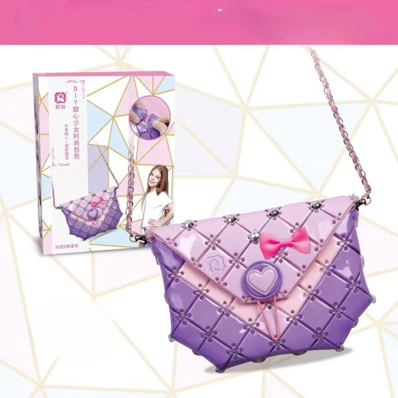 Hand Woven Bag 1PCS Handmade Material Bag DIY Shoulder Bag Creative Girls Educational Gift Toys
