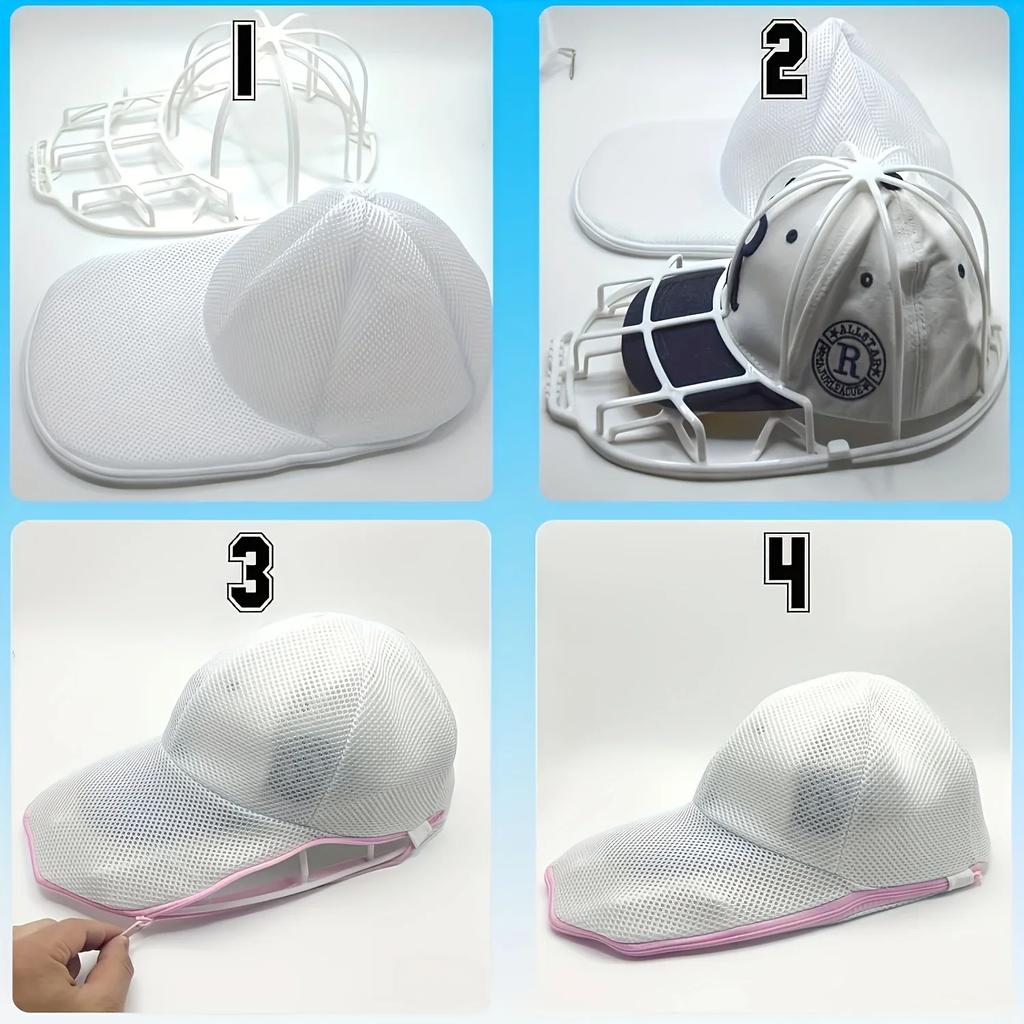 2pcs Hat cleaner cage for washing machine, hat cleaner with mesh bag, hat cleaner for baseball cap
