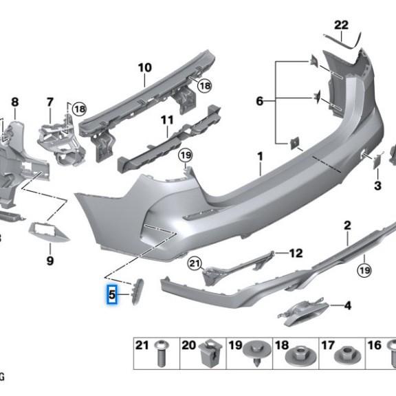 BMW 2 Series F44 Rear Bumper Trim - 51128075457/51128075458