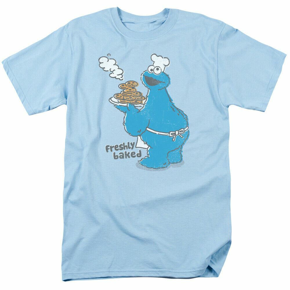 26 Sesame Street Freshly Baked T Shirt Mens Licensed Classic TV Cookie Light Blue Unisex T-Shirt M