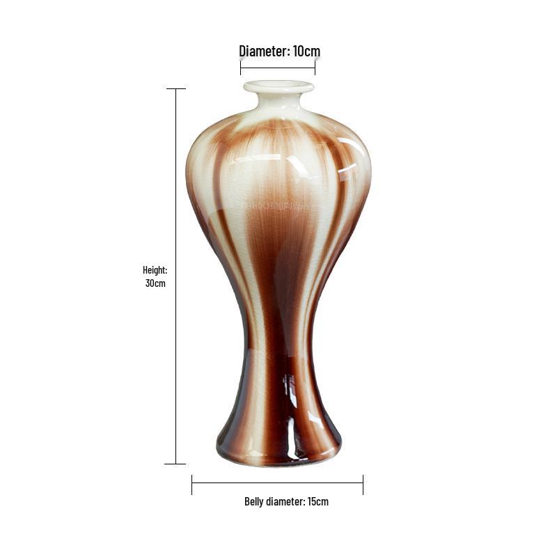 Jingdezhen Tricolor Kiln Change Hand-Pulled Ceramic Vase Ornament