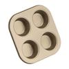 4Cavity Quadrate Baking Pan Mini NonStick Heavy Duty Carbon Steel Cupcake Mold for Microwave(Muffin Baking Pan )