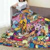 Dogman Collage Cool Manga Comic Flannel Throw Blankets Dog Blanket for Bed Couch Lightweight Bedding Throws